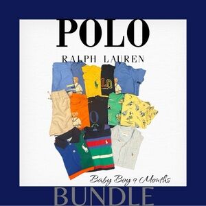 Polo Ralph Lauren 13 Piece Short Pant Romper Shirt Bundle Set Baby Boy 6-9 Month